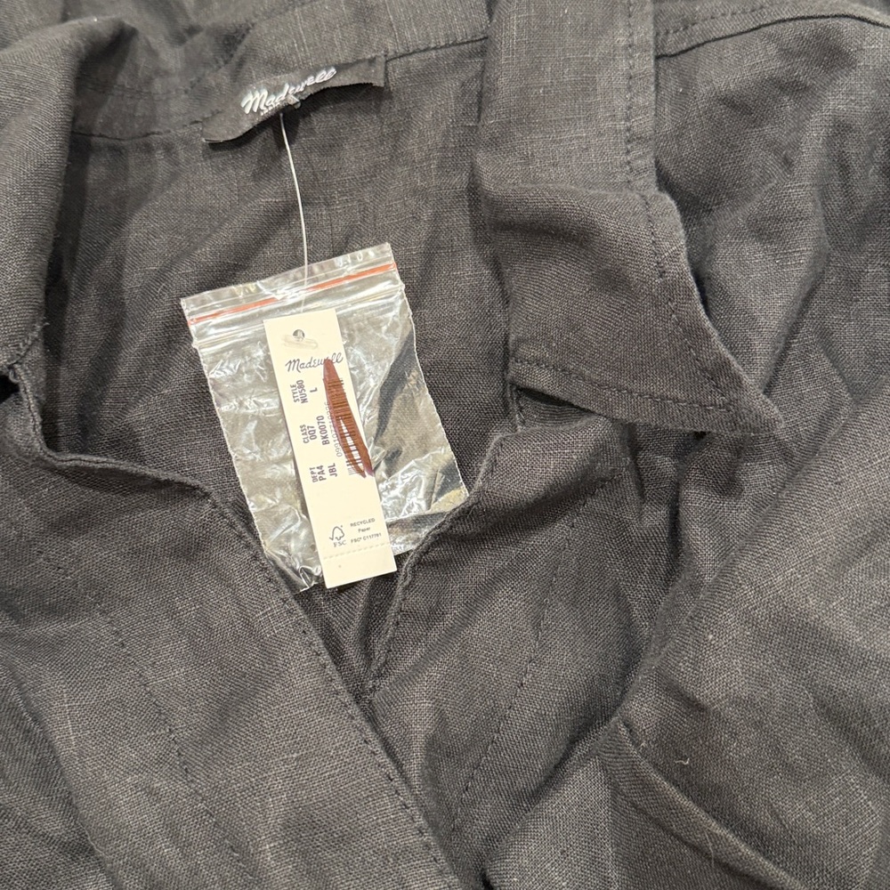 Madewell Pleated Midi Shirtdress in 100% Linen - Picture 7 of 7